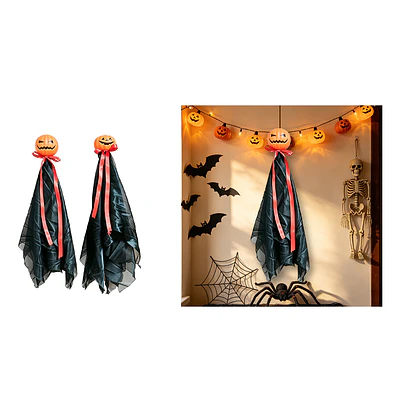 Adorno colgante Halloween calabaza con lazo y túnica negra 30*45cm Diseño Aleatorio
