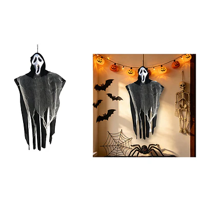 Adorno colgante Halloween espectro Scream con capucha y túnica desgarrada 25*40cm