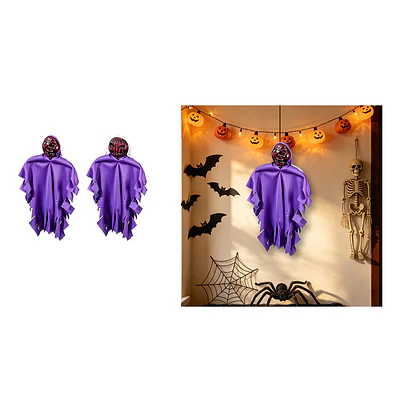 Adorno colgante Halloween cabeza de calabaza con túnica morada 30*40cm Diseño Aleatorio