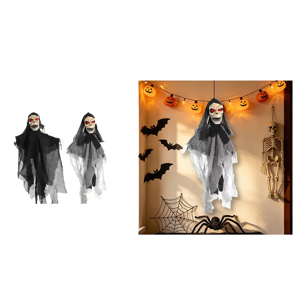 Adorno colgante Halloween calavera flotante con túnica desgarrada 29*35cm Color Aleatorio