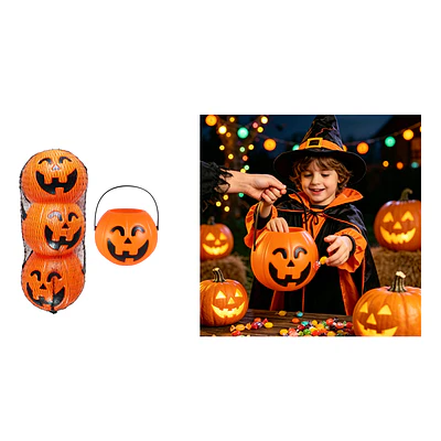 Set de baldes para dulces Halloween calabaza 6*7cm 3pcs