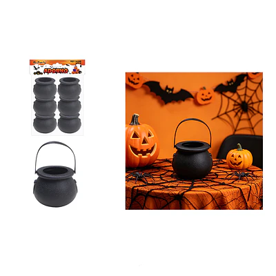 Set de calderos para dulces Halloween negro 5.5*8cm 6pcs