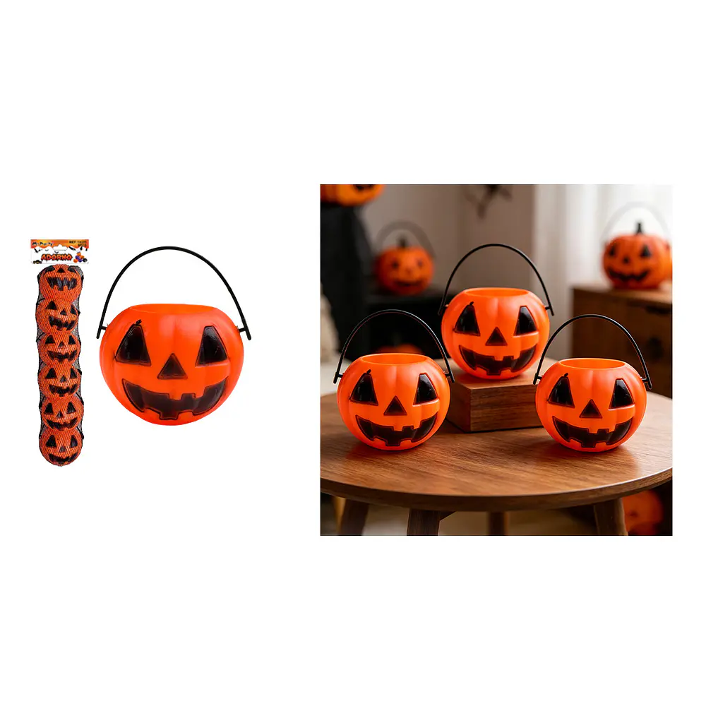 Set de baldes para dulces Halloween calabaza 6*7cm 6pcs
