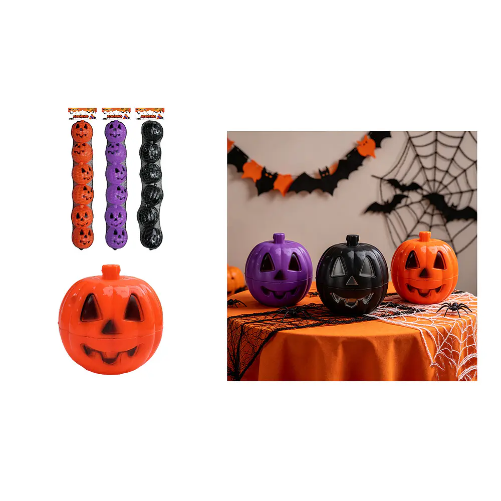 Set de cajas para dulces con tapa Halloween calabaza 6*6cm 6pcs