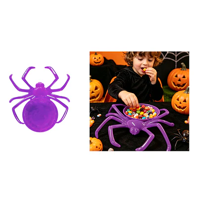 Bowl dulcero plástico Halloween forma de araña morado 22*23cm