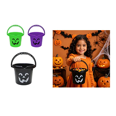 Balde plástico para dulces Halloween calabaza Color Aleatorio 14*18cm