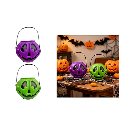 Balde plástico para dulces Halloween calabaza Color Aleatorio 13*18cm