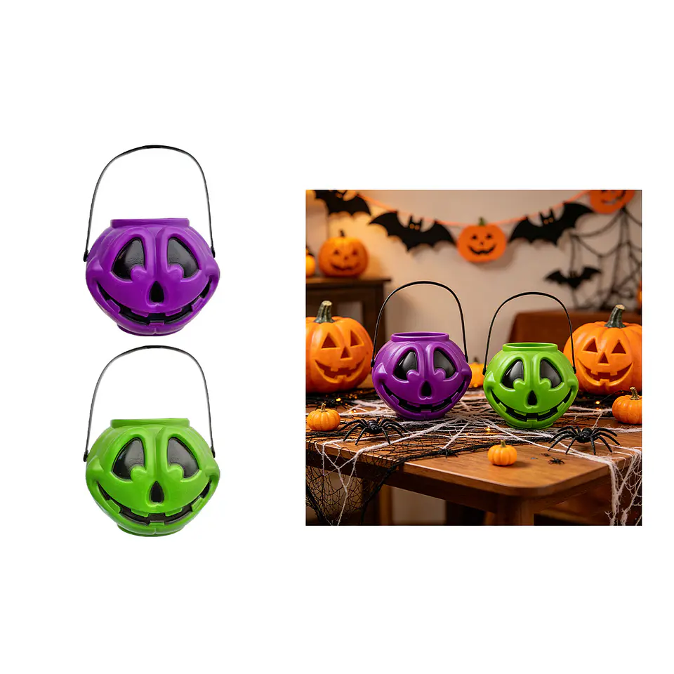 Balde plástico para dulces Halloween calabaza Color Aleatorio 13*18cm 1