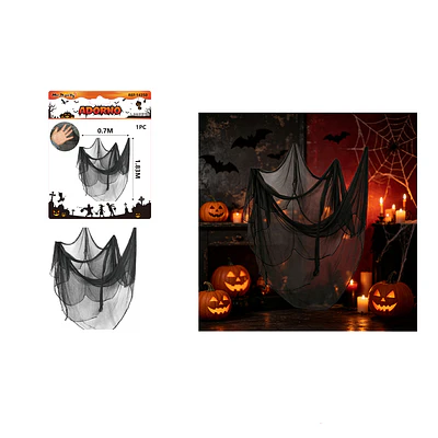 Tela espeluznante negra decorativa Halloween 0.7*1.83m