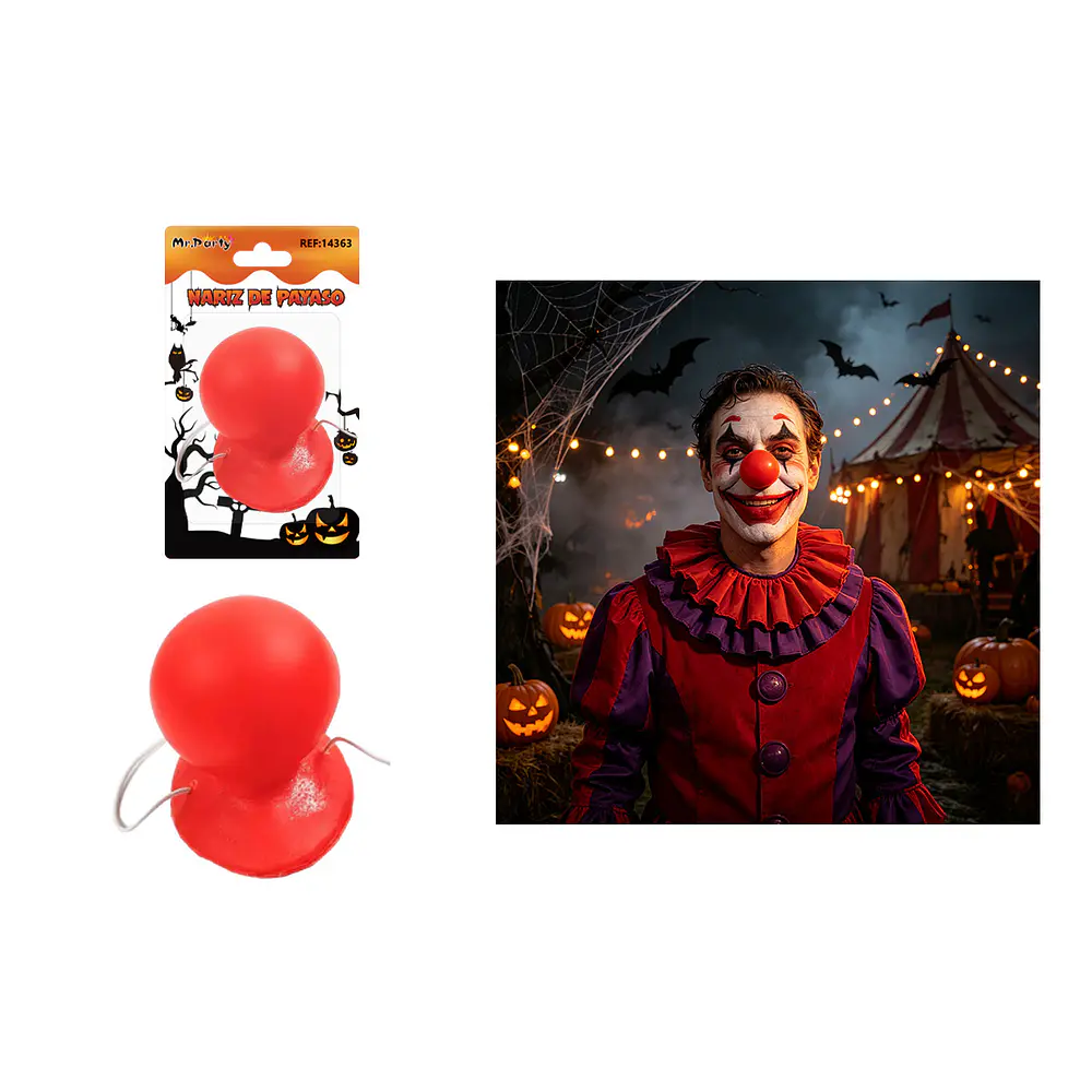 Nariz de payaso roja para disfraz
