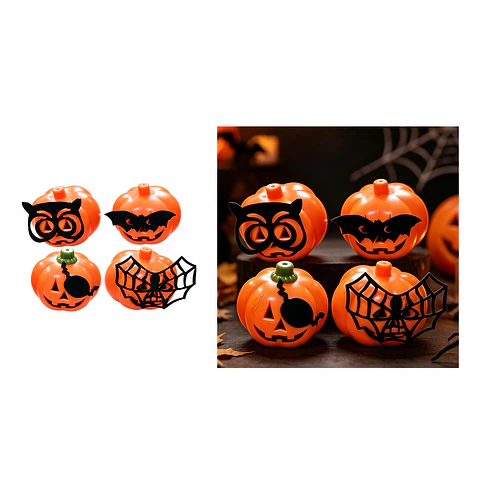 Mini calabazas decorativas Halloween con antifaces Diseño Aleatorio