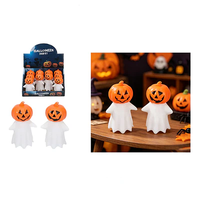 Lámpara LED decorativa Halloween fantasma con cabeza de calabaza 7*11cm