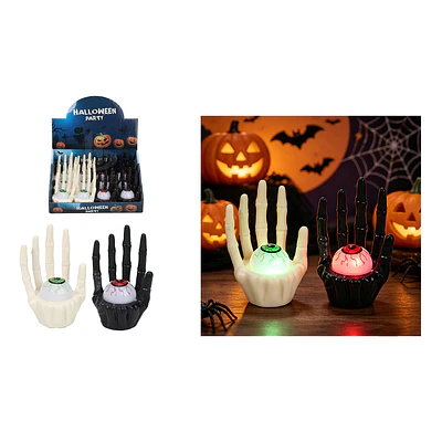 Lámpara LED decorativa Halloween mano de esqueleto con ojo 5.5*7cm Color Aleatorio