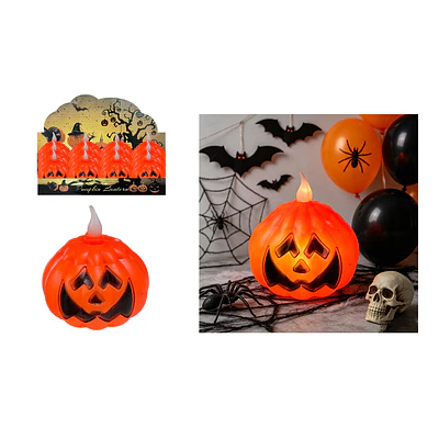 Vela LED decorativa Halloween calabaza naranja 6.5*7cm