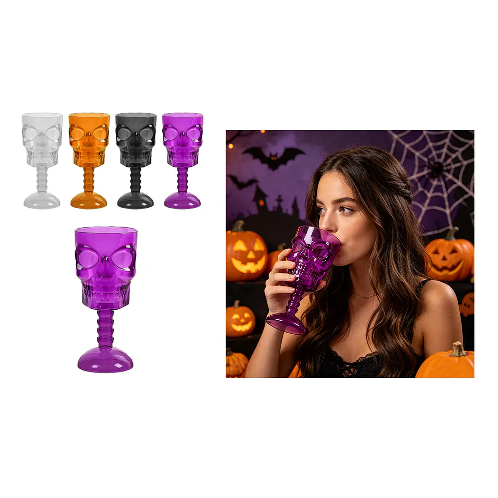 Copa de plástico Halloween calavera Color Aleatorio 8*16cm