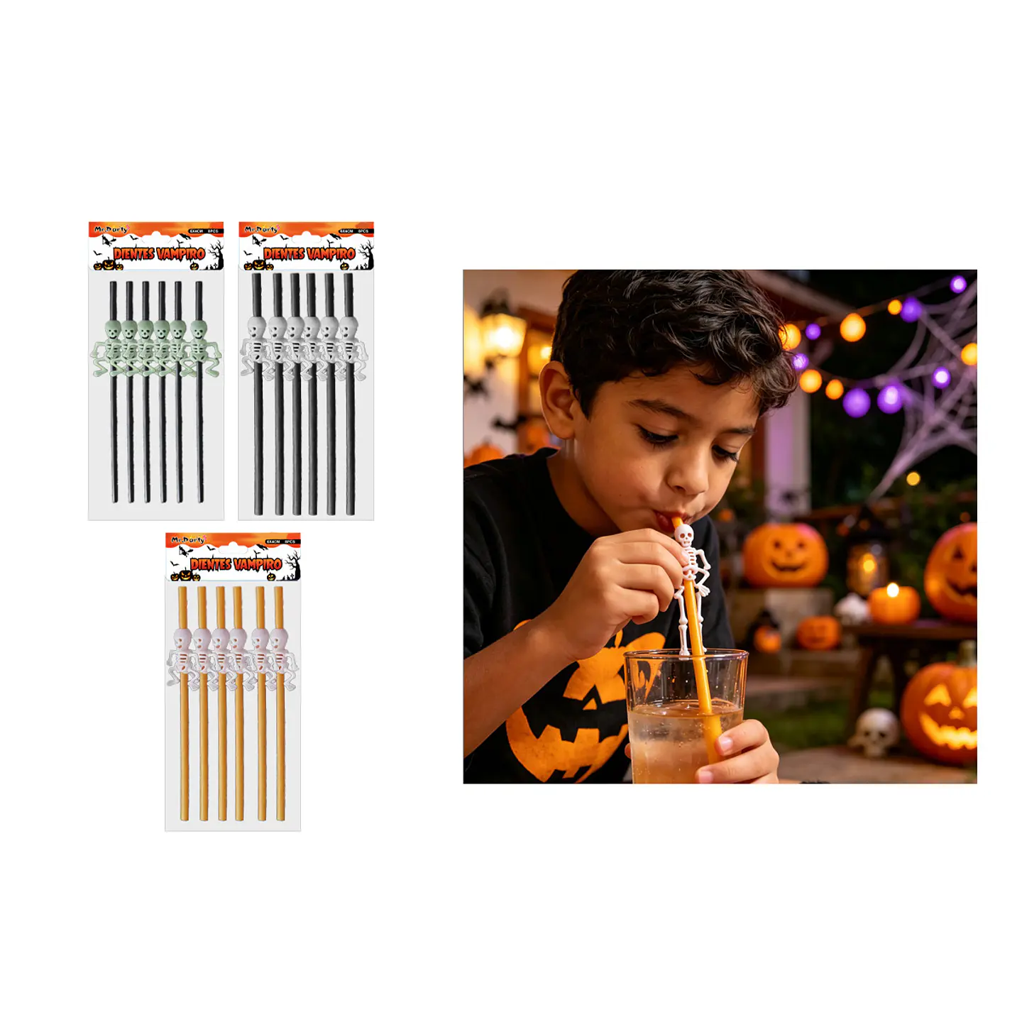 Set de bombillas para Halloween esqueleto completo 6pcs Color Aleatorio 1
