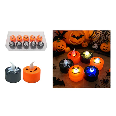 Set de velas LED para Halloween calabaza y calavera 3.7*4cm Diseño Aleatorio