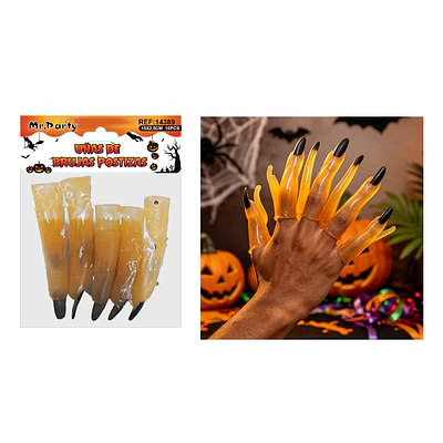 Set de uñas postizas largas de bruja Halloween 15*2.5cm 10pcs