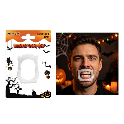 Dientes de vampiro para disfraz Halloween 1pc