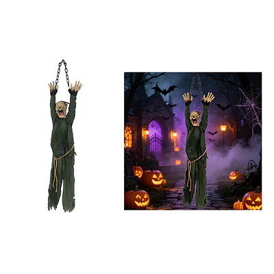 Figura animatrónica Halloween prisionero colgado con cadenas 15*20*130cm