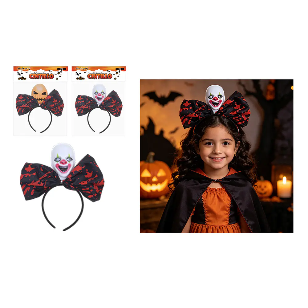 Cintillo Halloween con lazo sangriento y personaje 17.5*25cm Color Aleatorio
