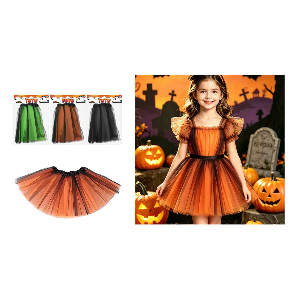 Falda tutú Halloween tul degradé 30cm Color Aleatorio