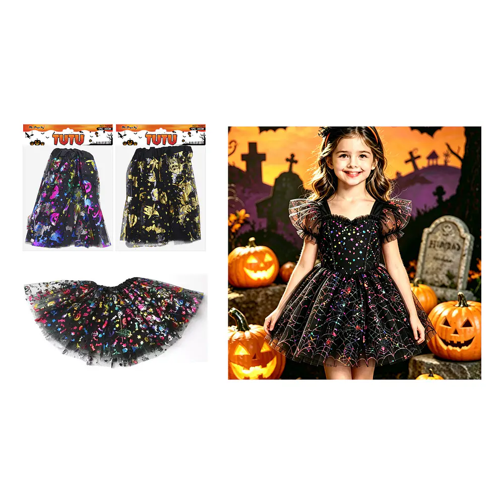 Falda tutú Halloween estampados brillantes 30cm Diseño Aleatorio