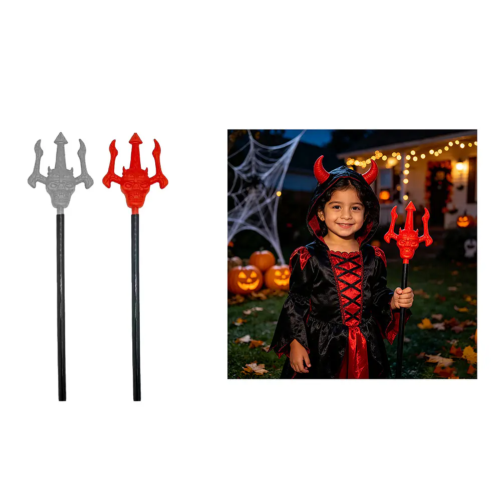 Tridente de diablo con calavera accesorio para disfraz 48*60cm Color Aleatorio