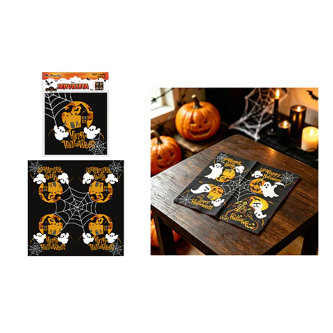 Set de servilletas de papel Halloween castillo embrujado y fantasmas 33cm 10pcs