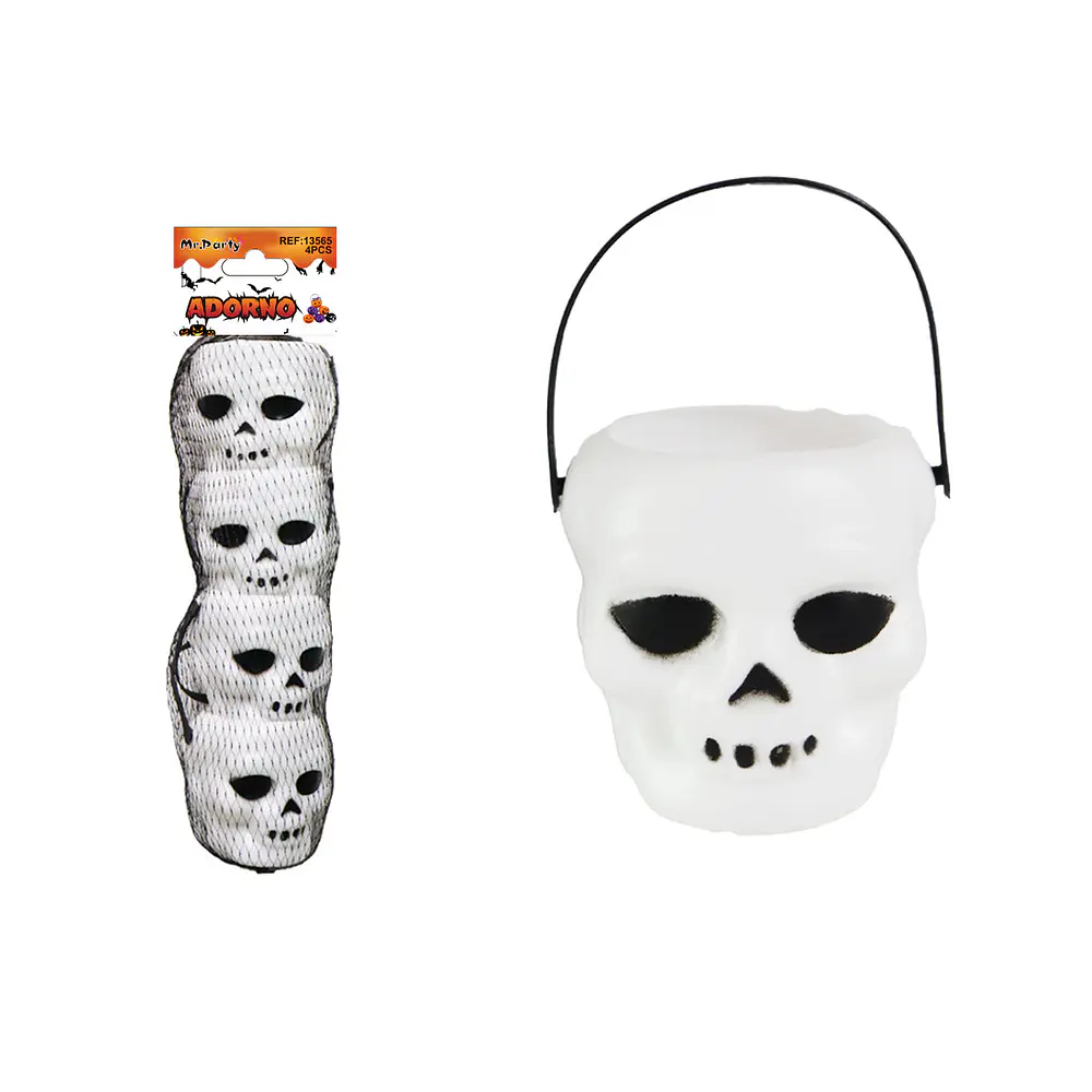 Cubo de calavera blanco Halloween 7*6cm 4pcs