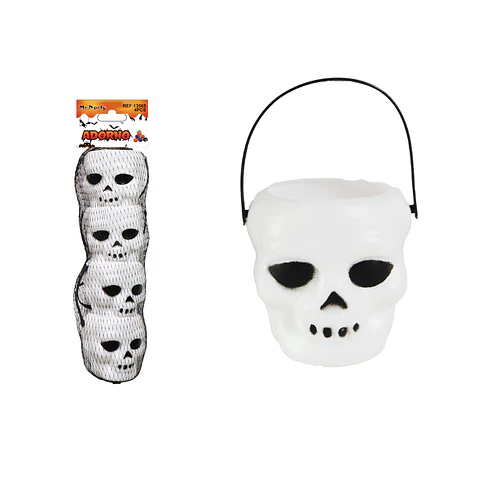 Cubo de calavera blanco Halloween 7*6cm 4pcs
