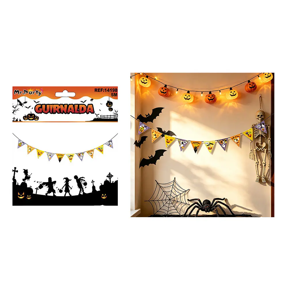 Guirnalda de banderines Halloween 5m