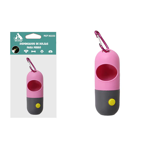 Dispensador de bolsas con luz LED 11*4.5cm Color Aleatorio (SIN BOLSAS) 