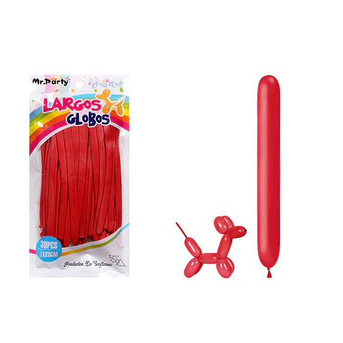 Globos largos rojo 120cm 30pcs