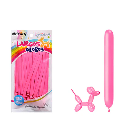Globos largos rosa 120cm 30pcs