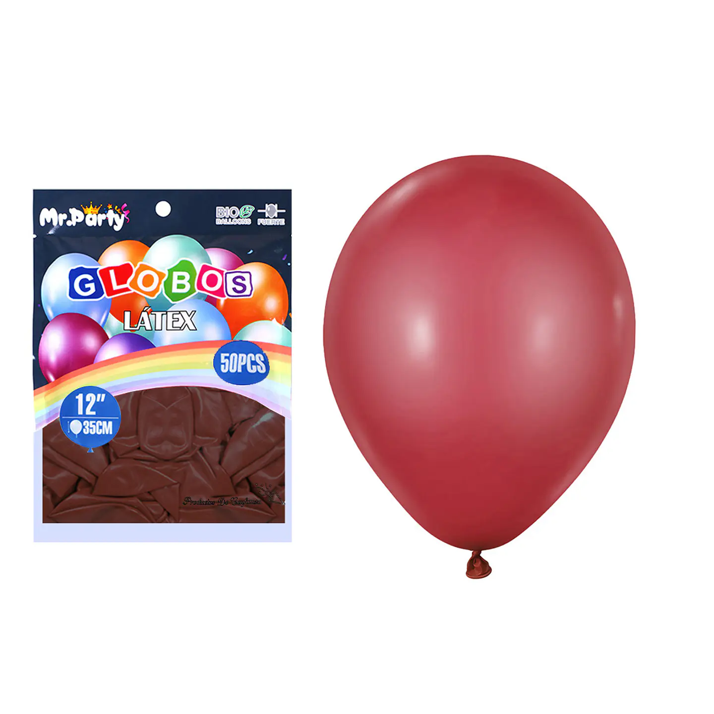 Globos de látex granate mate 35cm 50pcs 1