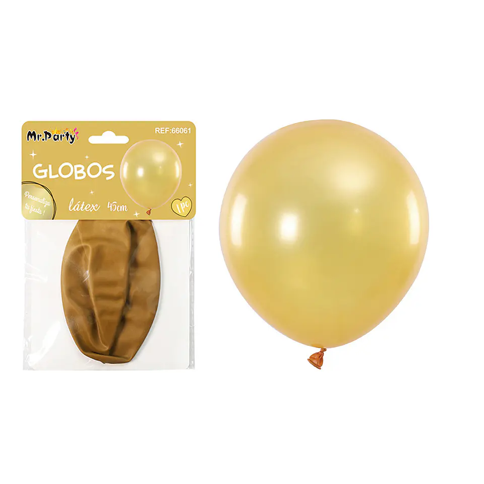 Globos de látex perlado dorado 45cm 1