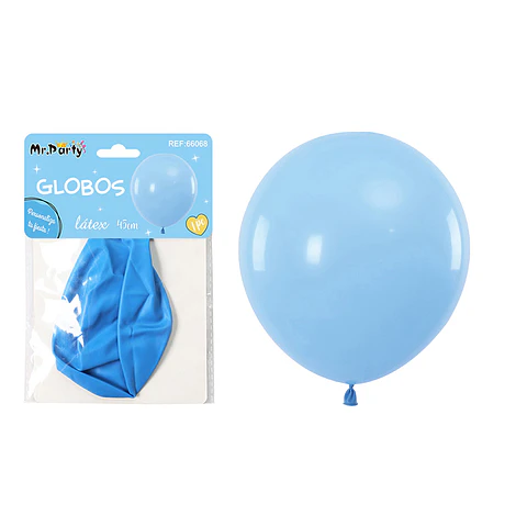 Globos de látex celeste mate 45cm