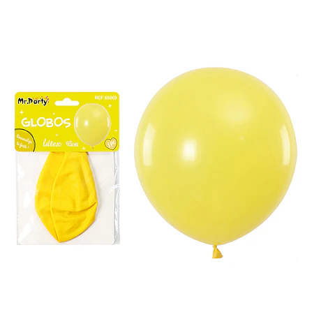 Globos de látex amarillo mate 45cm
