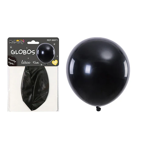 Globos de látex negro mate 45cm