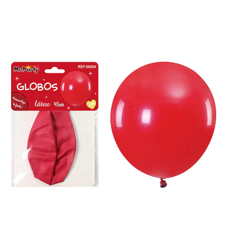 Globos de látex rojo mate 45cm