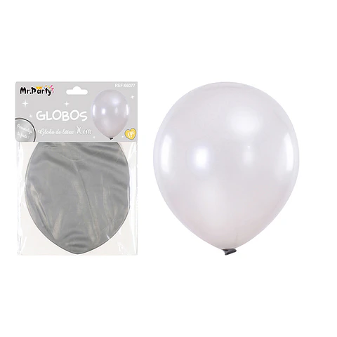 Globos de látex perlado plateado 90cm