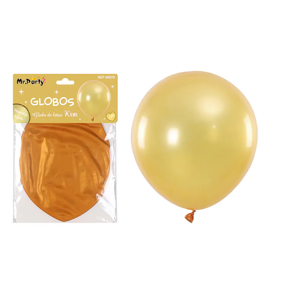 Globos de látex perlado dorado 90cm 1