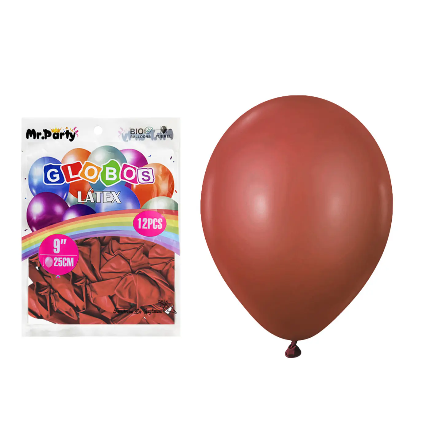 Globos de látex mate café 25cm 12pcs 1