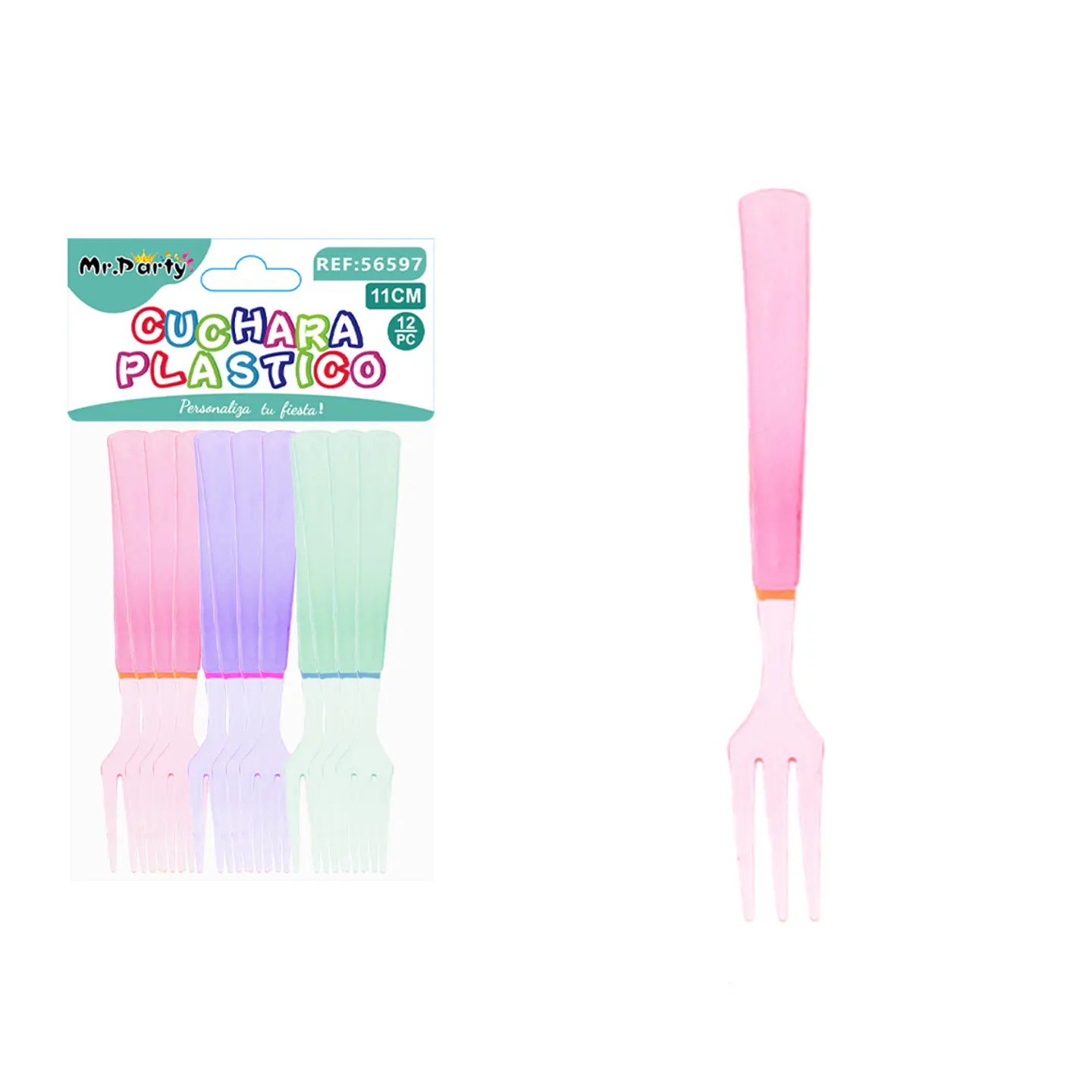 Mini tenedor para frutas multicolor 11cm 12pcs 1