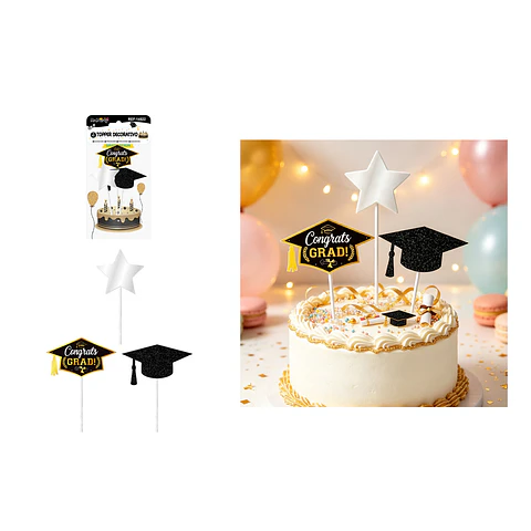 Set de toppers decorativos para torta graduación 19*11cm 3pcs