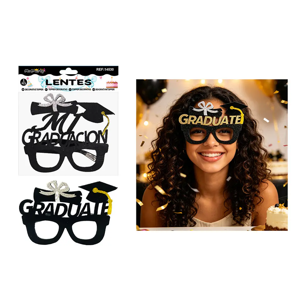 Lentes de fiesta graduación diseño birrete y diploma Mi Graduación 17*12cm 1