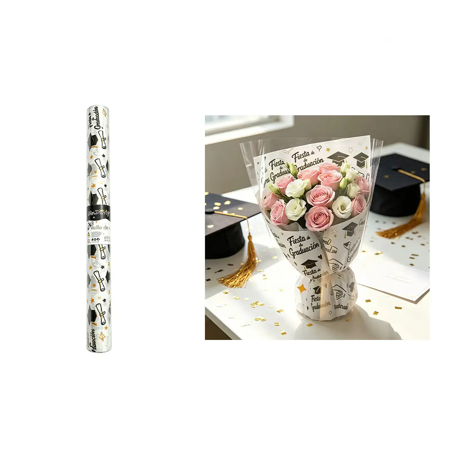 Papel tela no tejida para envolver flores estampado 48cm*3M 1