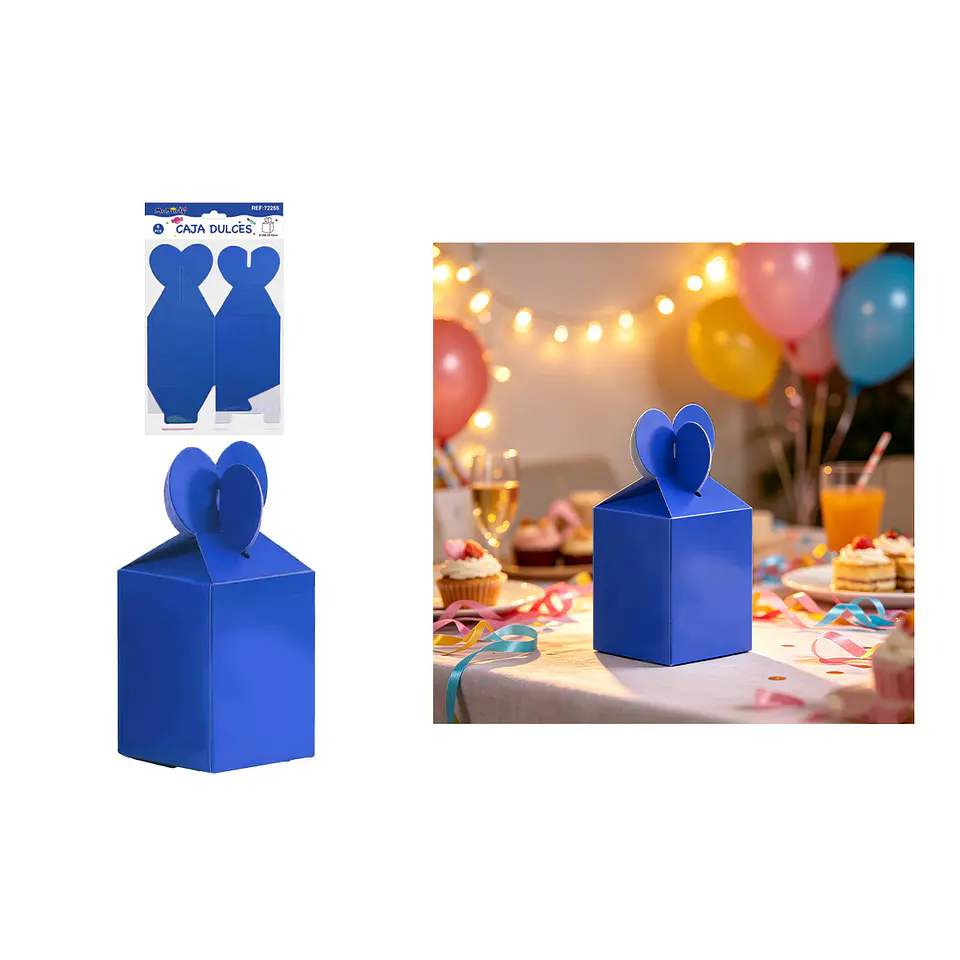 Caja dulces plegable azul rey 8.5*8.5*10cm 6pcs 1