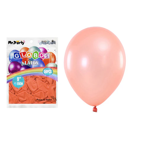 Globos de látex perlado dorado rosa 25cm 50pcs